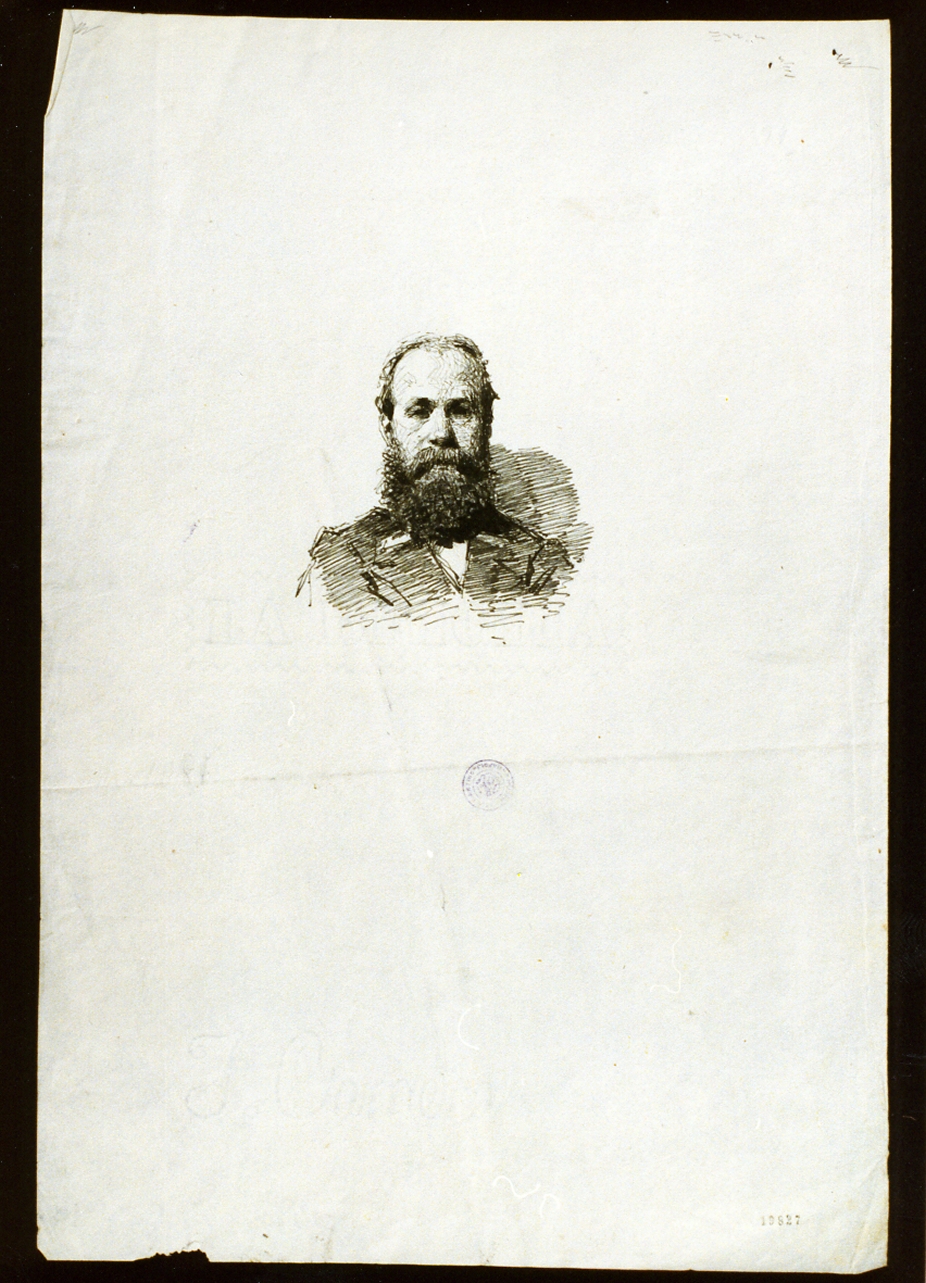 studio di ritratto maschile (disegno) - ambito napoletano (sec. XIX)