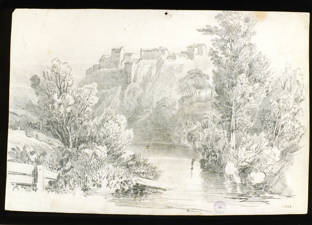 studio di paesaggio (disegno) - ambito napoletano (sec. XIX)