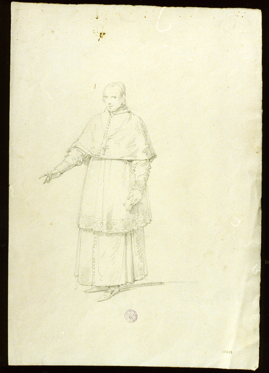 studio di cardinale (disegno) - ambito napoletano (sec. XIX)