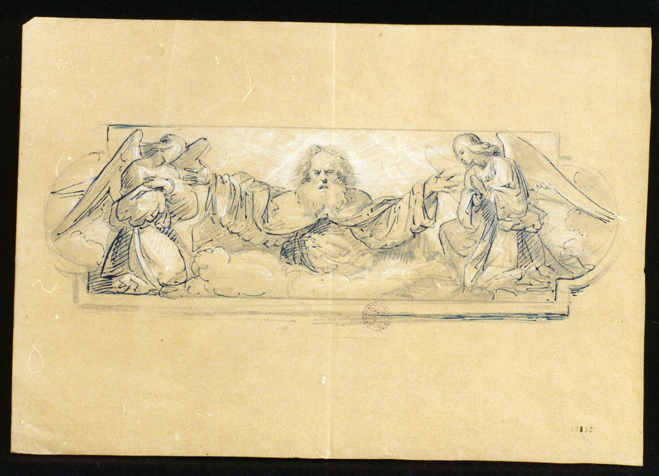 studio dell'Eterno Padre con angeli (disegno) - ambito napoletano (sec. XIX)