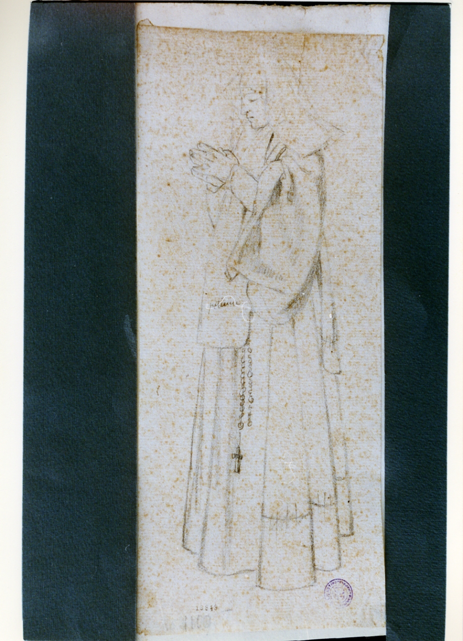studio di suora orante (disegno) - ambito napoletano (sec. XIX)