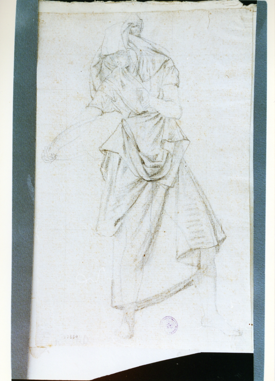 studio di donna che attinge l'acqua (disegno) - ambito napoletano (sec. XIX)