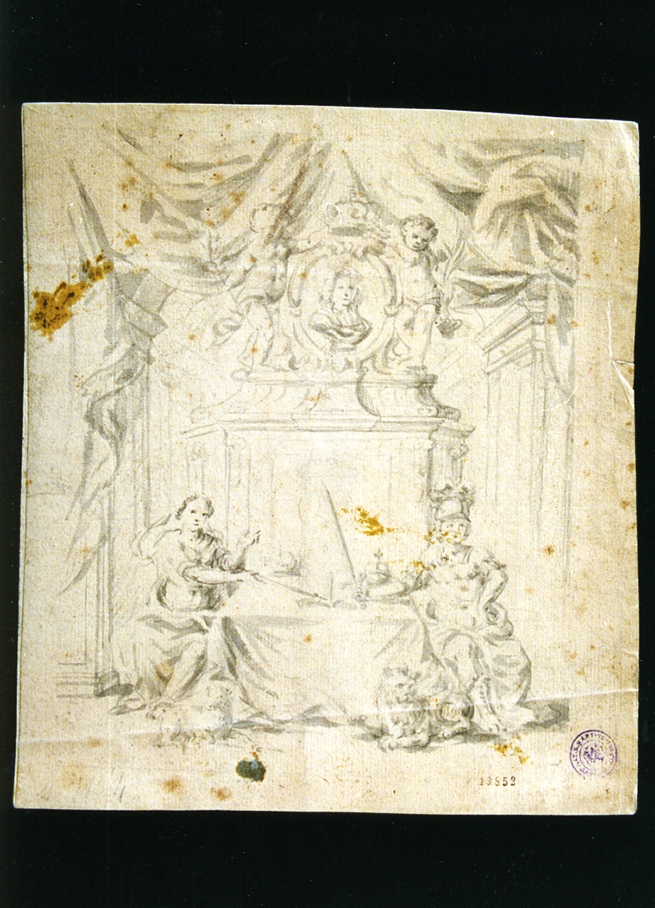 studio di un sepolcro (disegno) - ambito napoletano (sec. XIX)