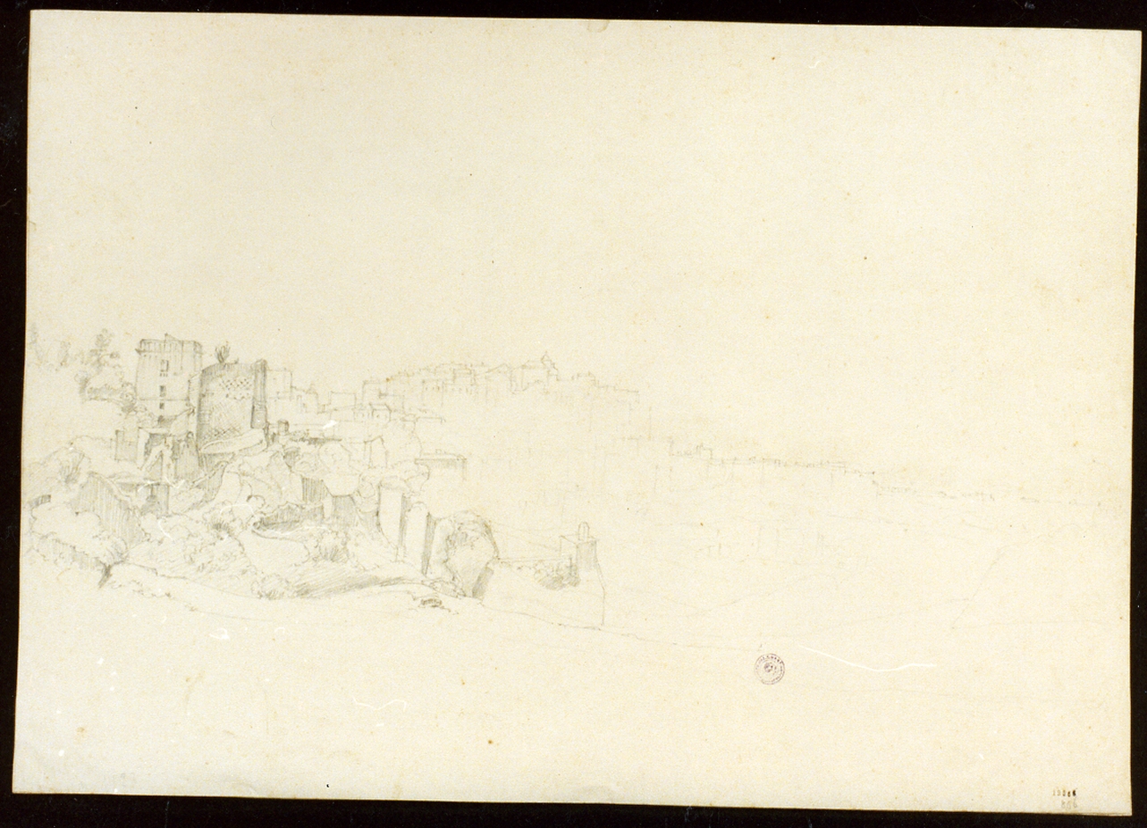 studio della veduta di Pozzuoli (disegno) - ambito napoletano (sec. XIX)