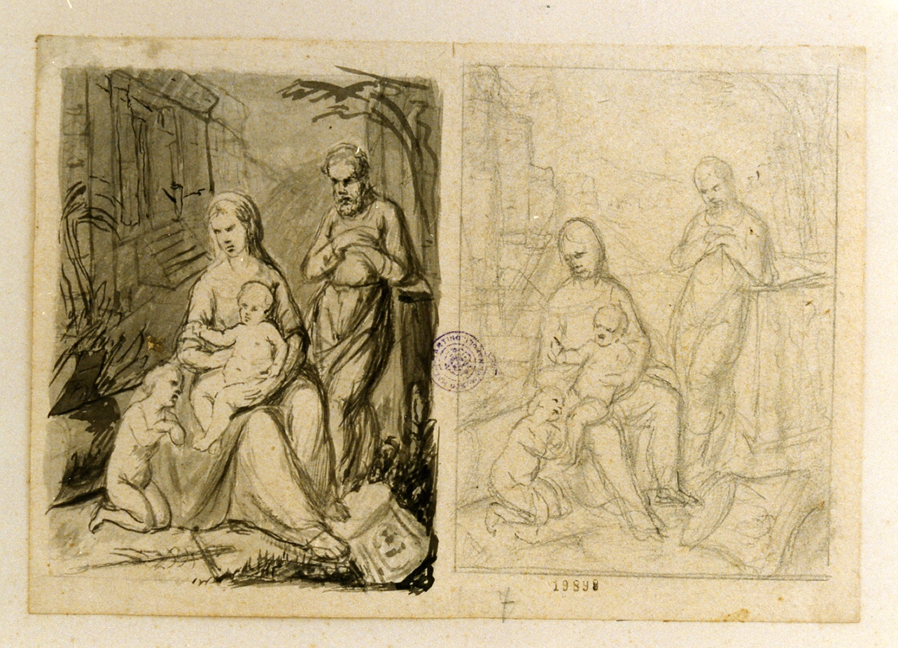 studi di Sacra Famiglia (disegno) - ambito italiano (secc. XVIII/ XIX)
