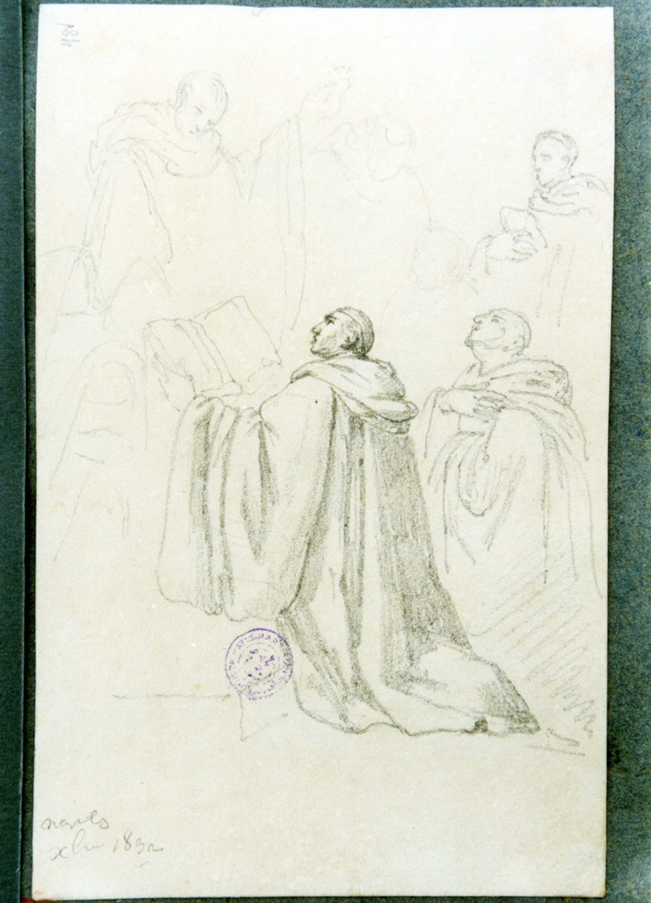 studio di monaci (disegno) di Vervloet Frans (sec. XIX)