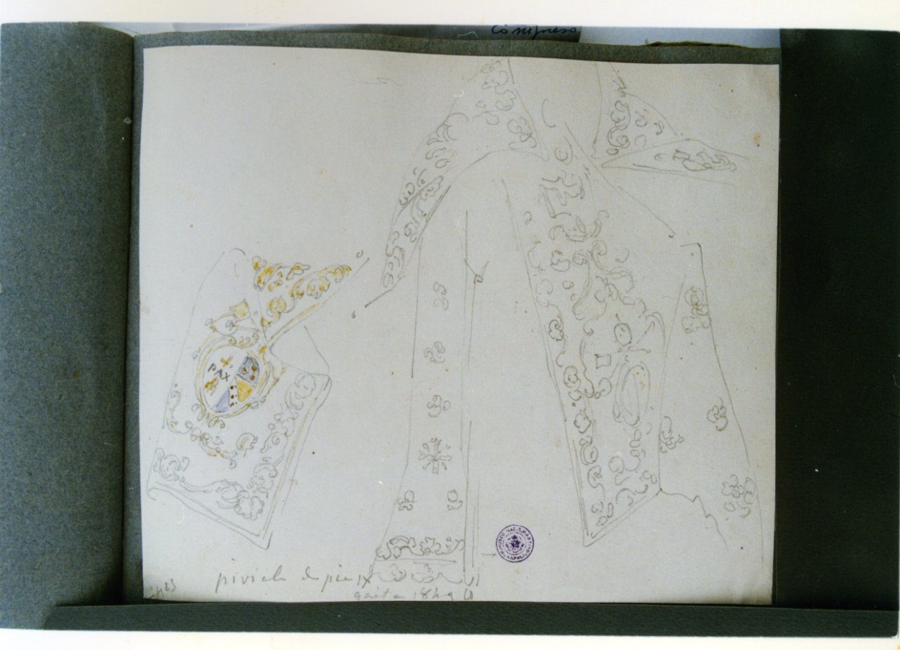 studio del piviale di Pio IX (disegno) di Vervloet Frans (sec. XIX)