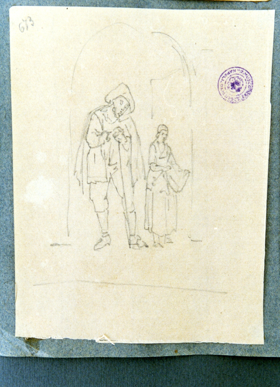 studio di due figure (disegno) di Vervloet Frans (secondo quarto sec. XIX)