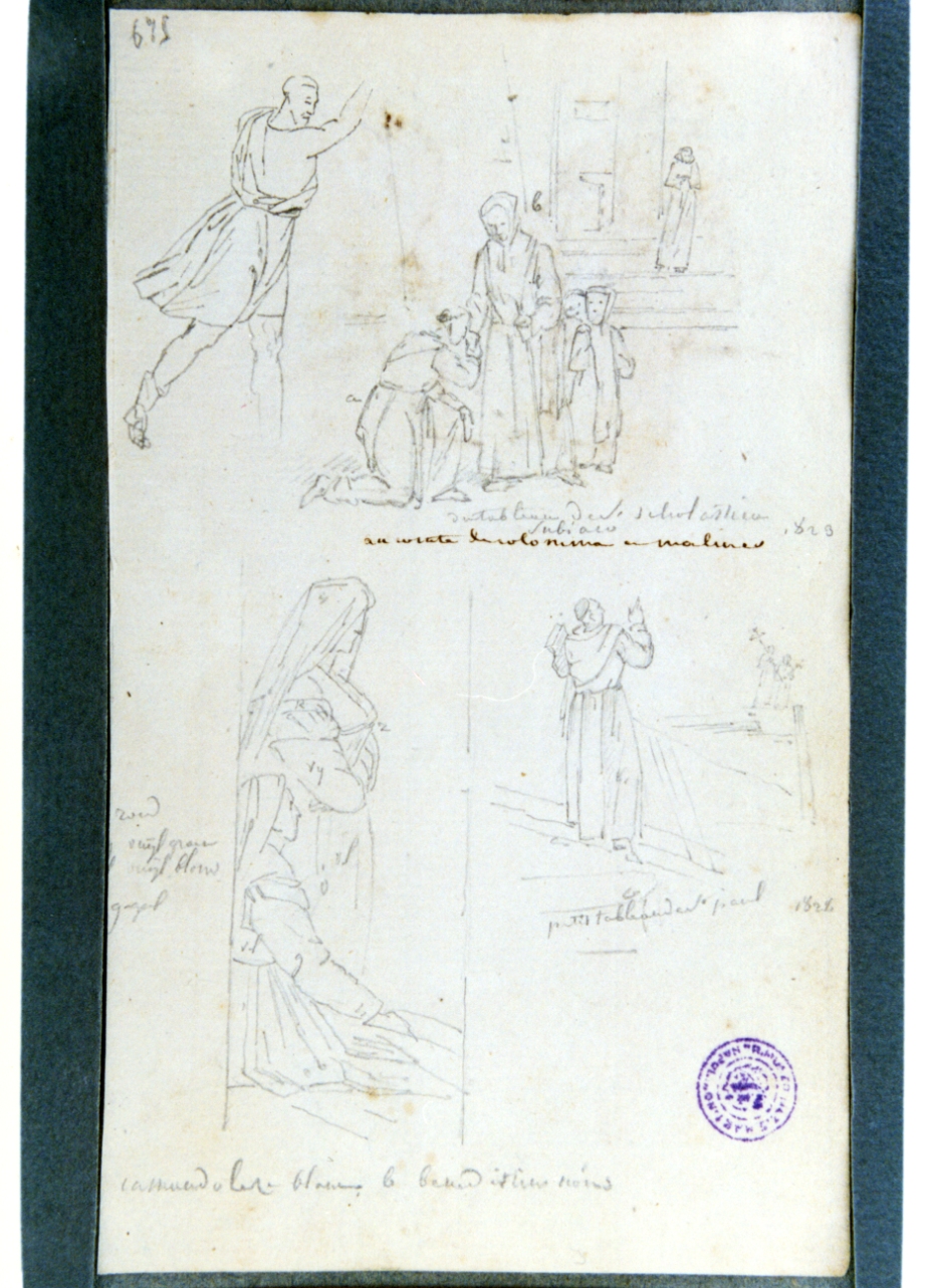 studio di figure varie (disegno) di Vervloet Frans (secondo quarto sec. XIX)