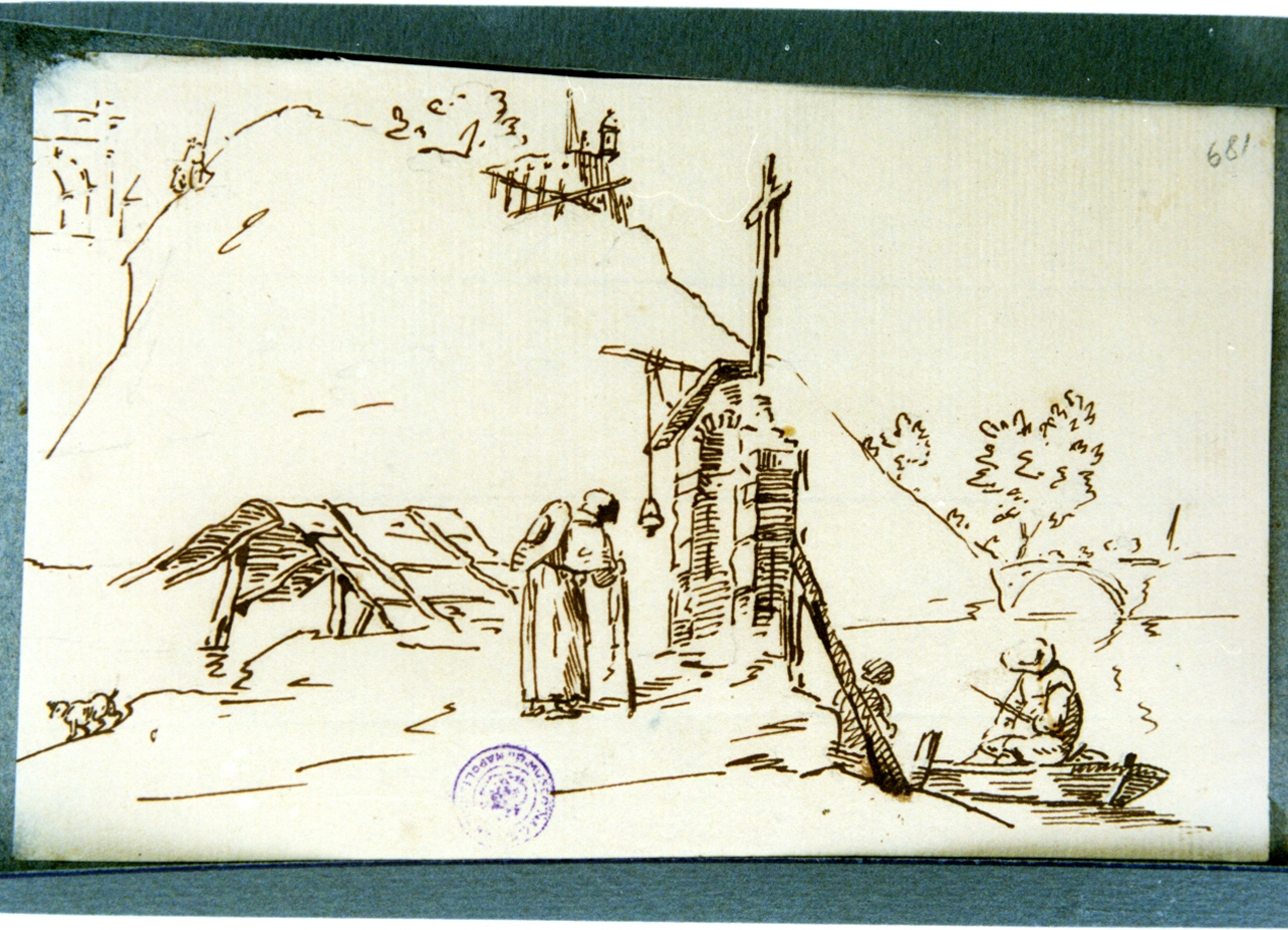 studio di paesaggio campestre (disegno) di Vervloet Frans (secondo quarto sec. XIX)