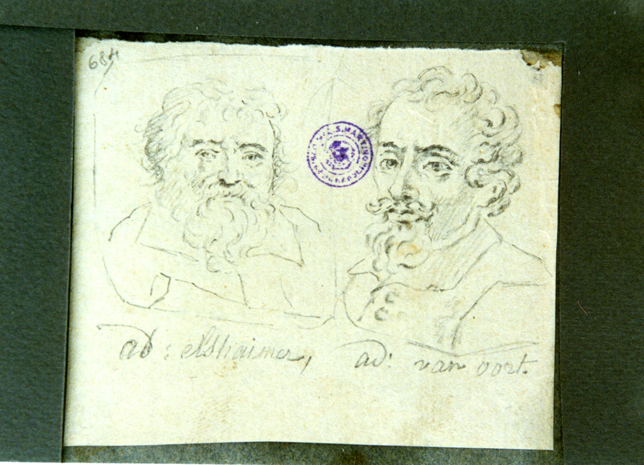 studio di volti maschili (disegno) di Vervloet Frans (secondo quarto sec. XIX)