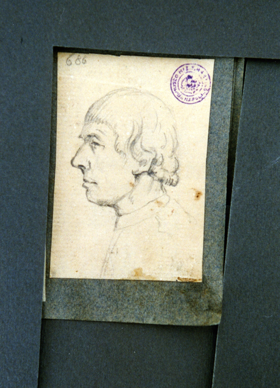 studio di volto maschile di profilo (disegno) di Vervloet Frans (secondo quarto sec. XIX)