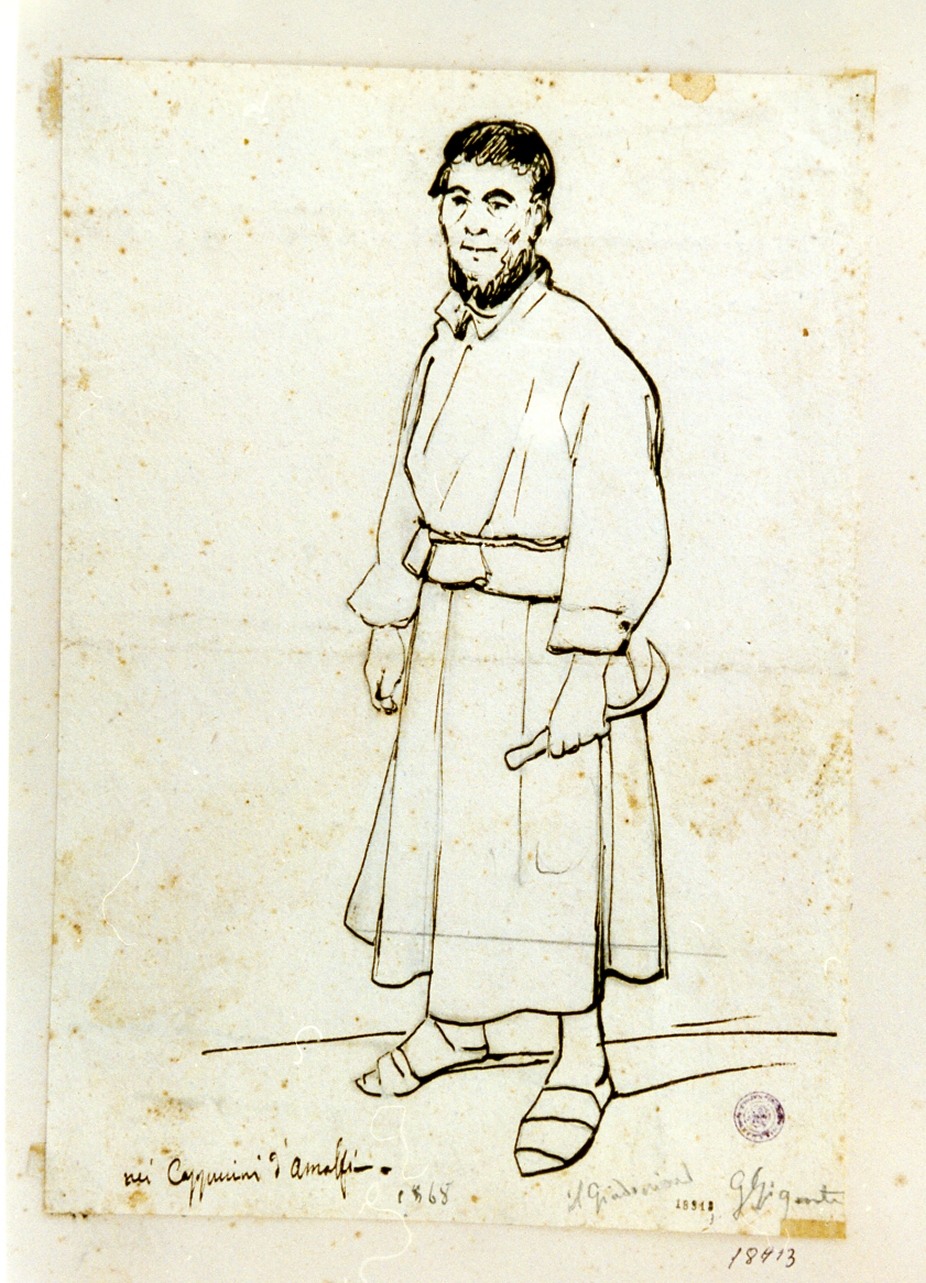 ritratto di giardiniere (disegno) di Gigante Giacinto (sec. XIX)