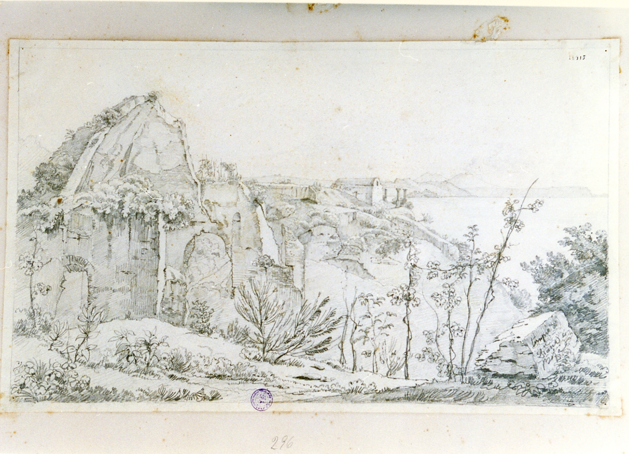 veduta del tempio di Diana (disegno) di Gigante Ercole Leone (sec. XIX)