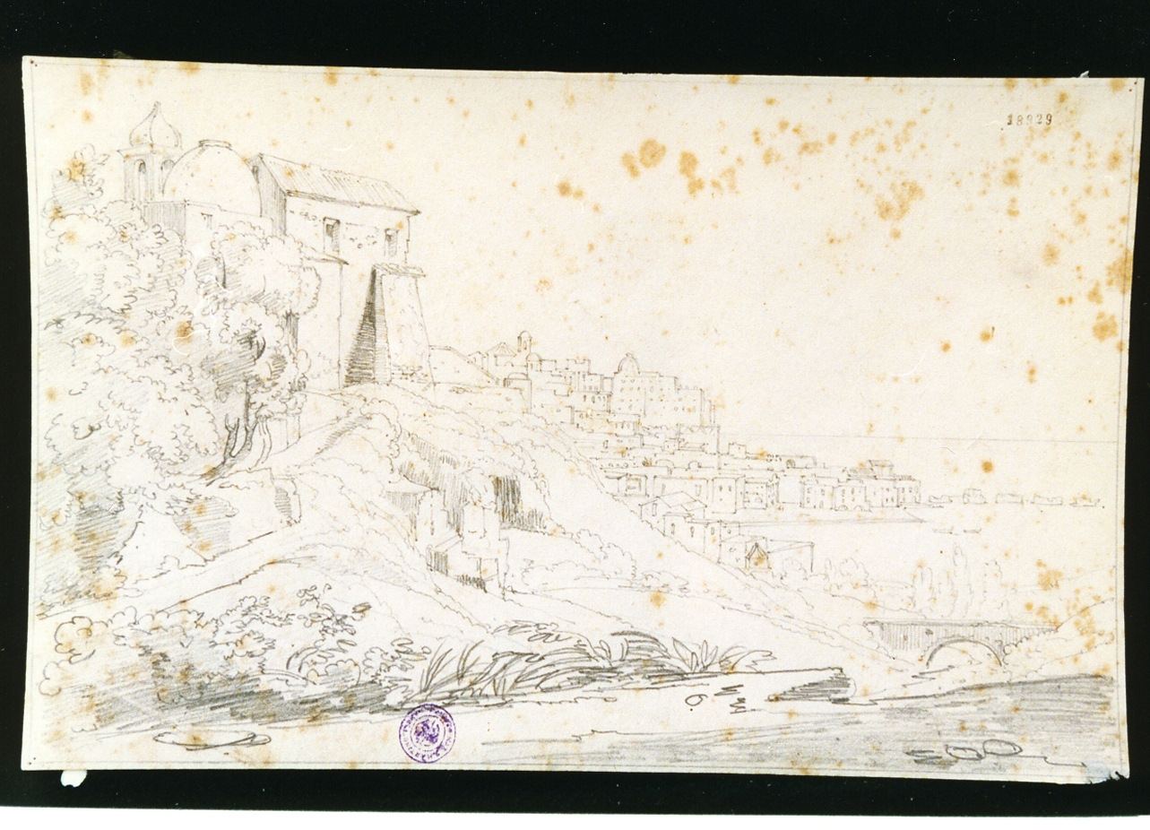 veduta di Pozzuoli (disegno) di Gigante Giacinto (sec. XIX)