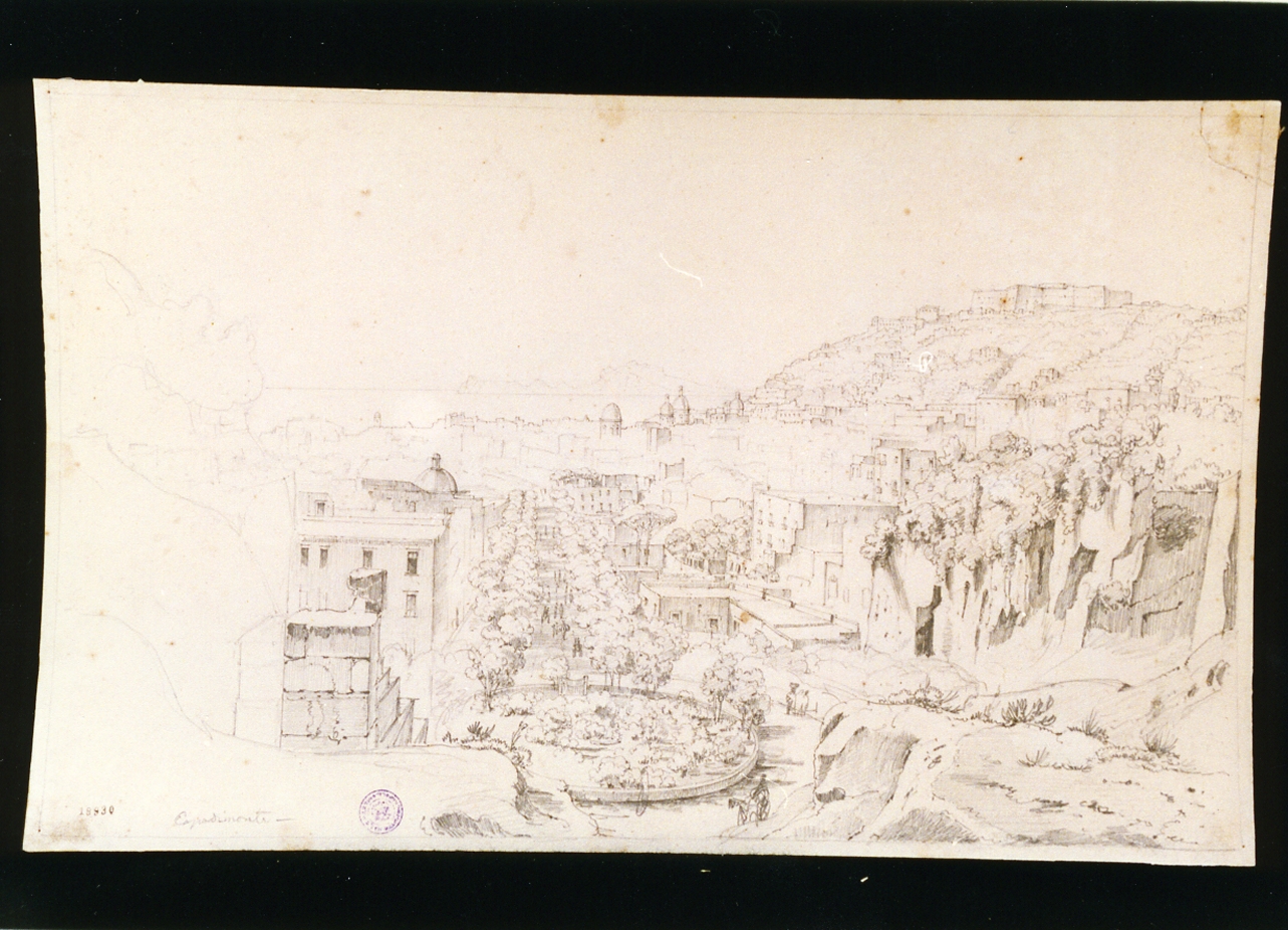 veduta di Napoli da Capodimonte (disegno) di Gigante Giacinto (sec. XIX)