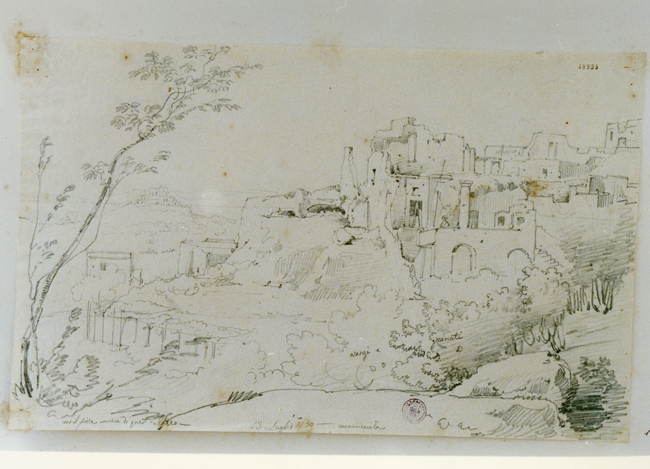 veduta di Casamicciola ad Ischia (disegno) di Gigante Giacinto (sec. XIX)
