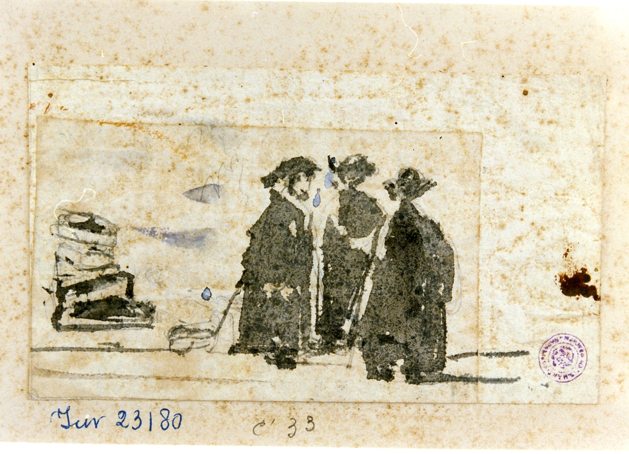 studio di preti (disegno) di Gigante Giacinto (sec. XIX)