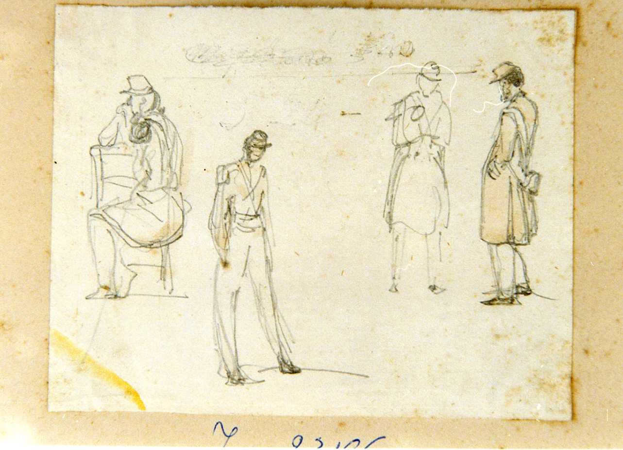 studio di militari (disegno) di Gigante Giacinto (sec. XIX)