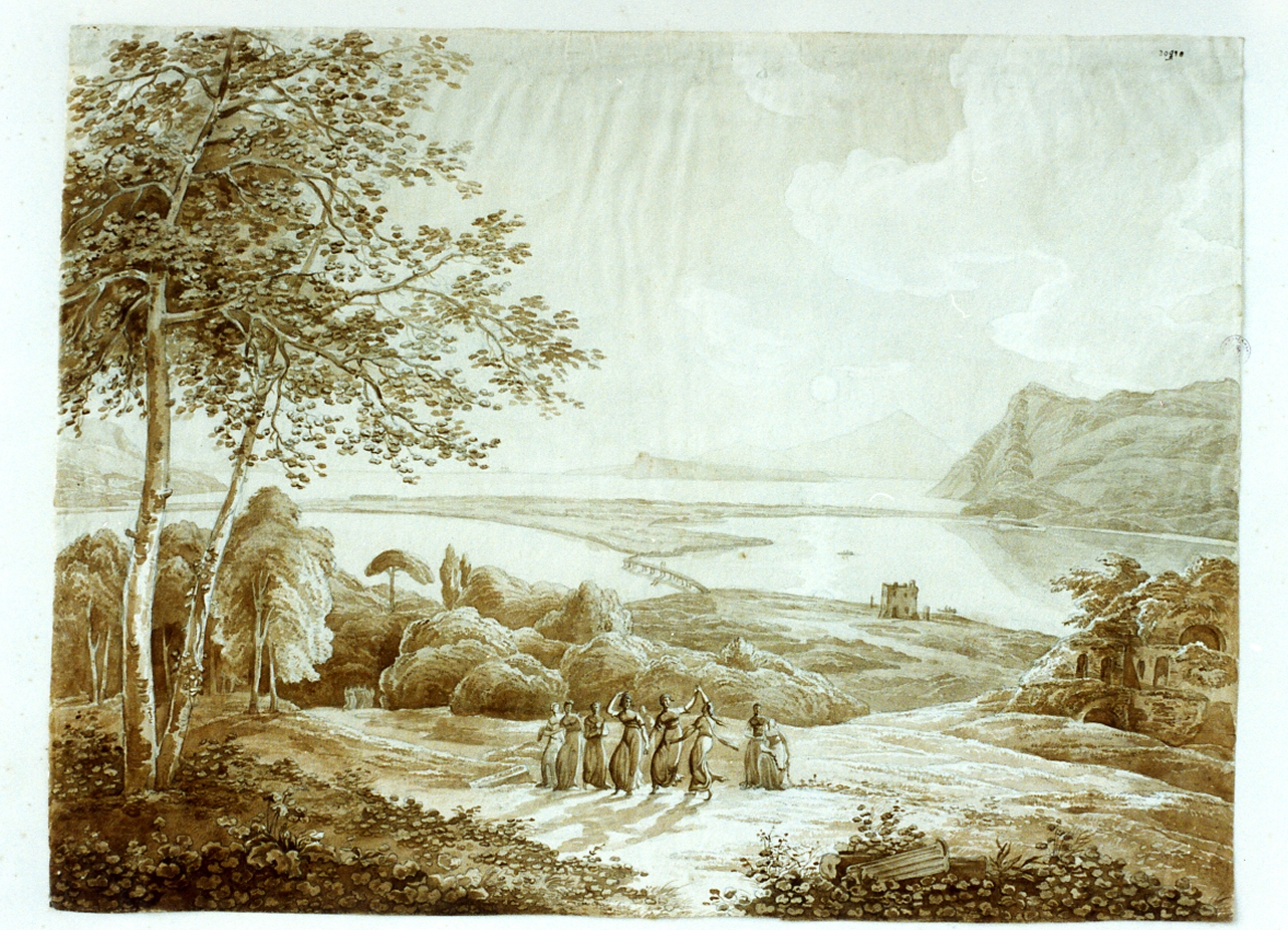 paesaggio dei Campi Flegrei (disegno) di Hackert Philipp (secc. XVIII/ XIX)