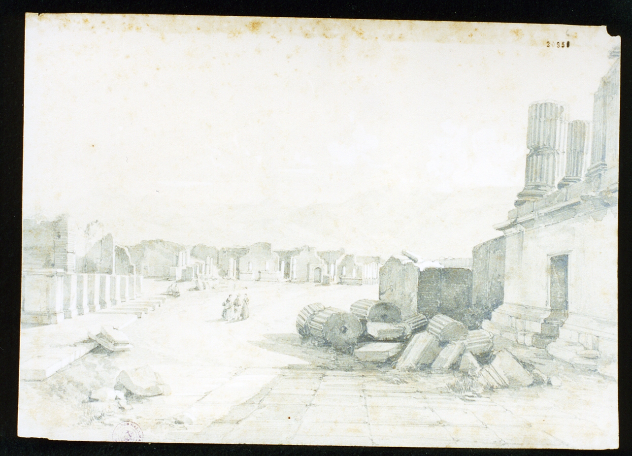 veduta del foro di Pompei (disegno) di Franceschini Vincenzo (sec. XIX)