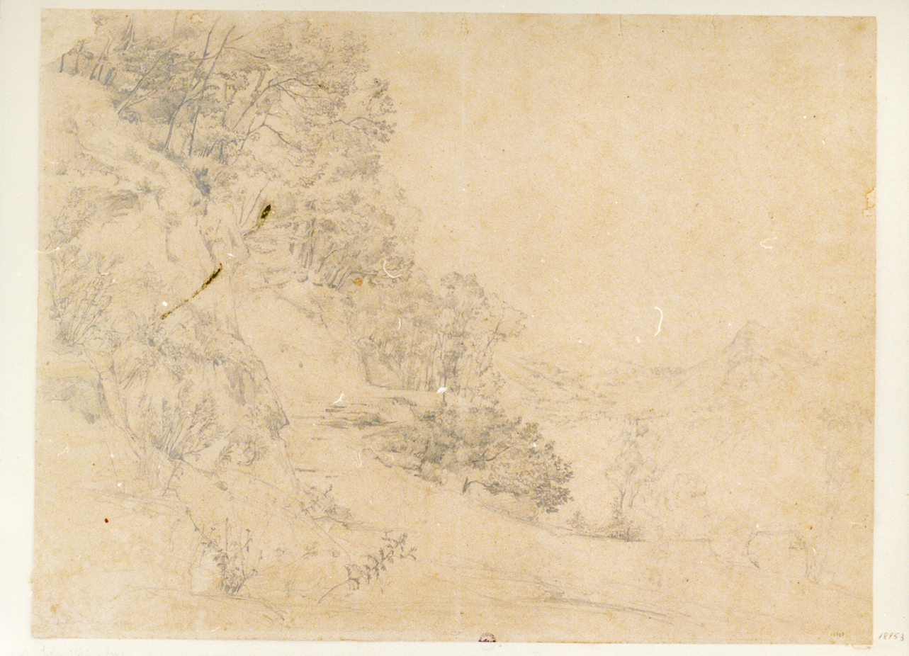 paesaggio presso Cava (disegno) di Gigante Giacinto (sec. XIX)