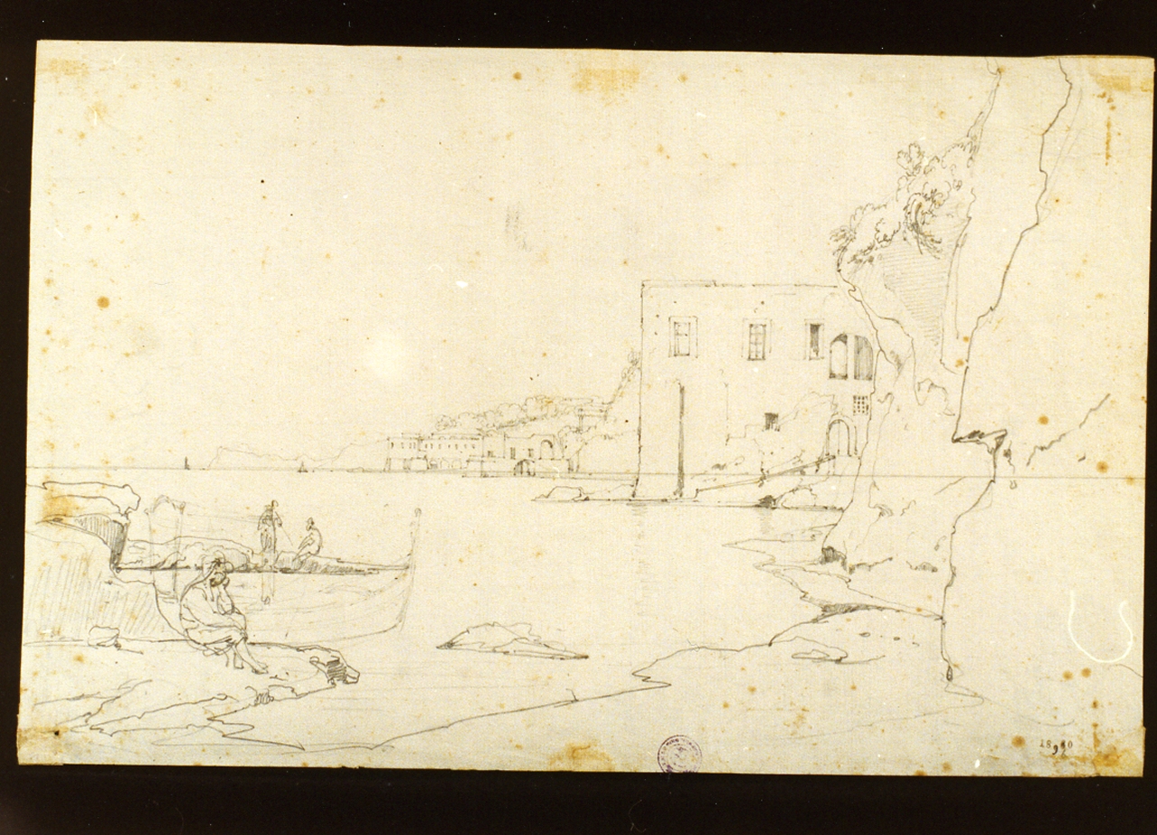 veduta di Posillipo a Napoli (disegno) di Gigante Giacinto (sec. XIX)