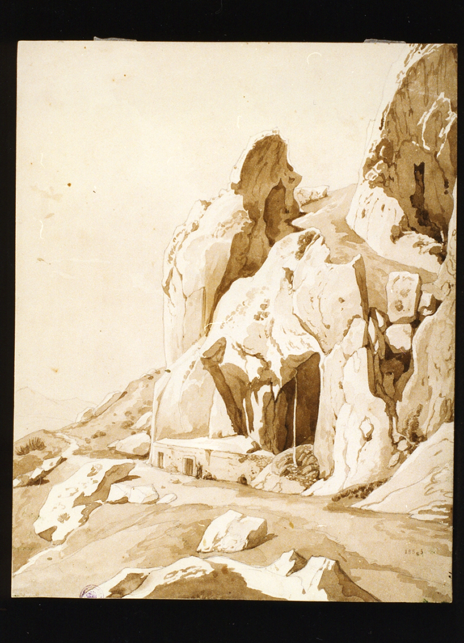 studio di rocce (disegno) di Gigante Giacinto (sec. XIX)