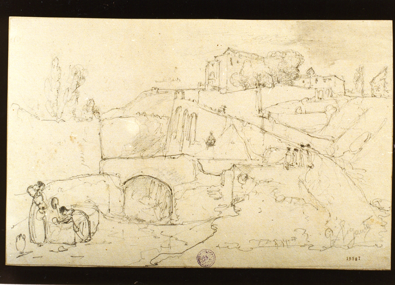 studio di paesaggio presso Pozzuoli (disegno) di Gigante Giacinto (sec. XIX)
