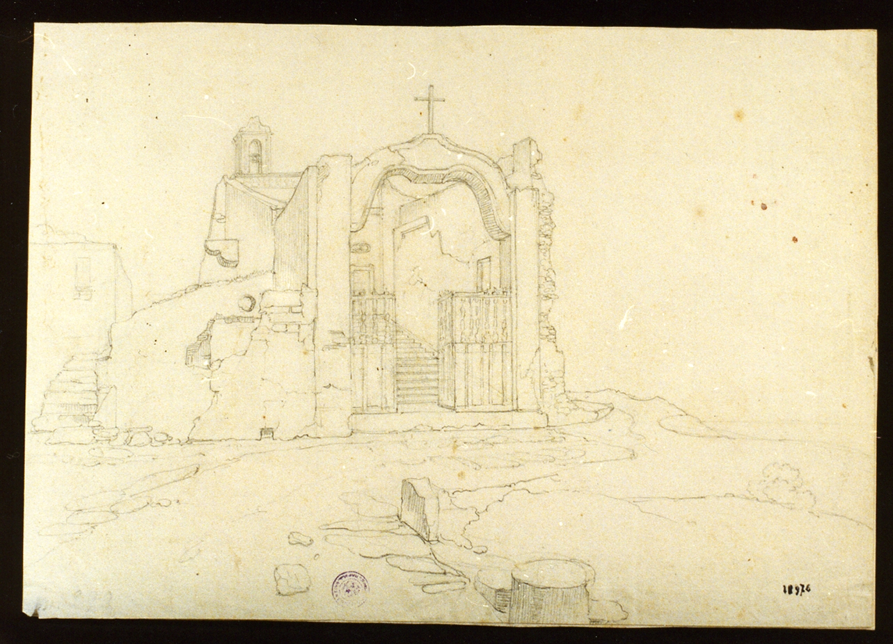 veduta della Chiesa di San Liborio a Pozzuoli (disegno) di Gigante Giacinto (sec. XIX)