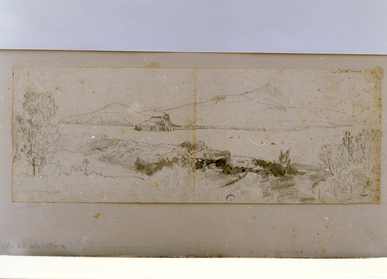 veduta di Ischia da Vivara (disegno) di Gigante Giacinto (sec. XIX)