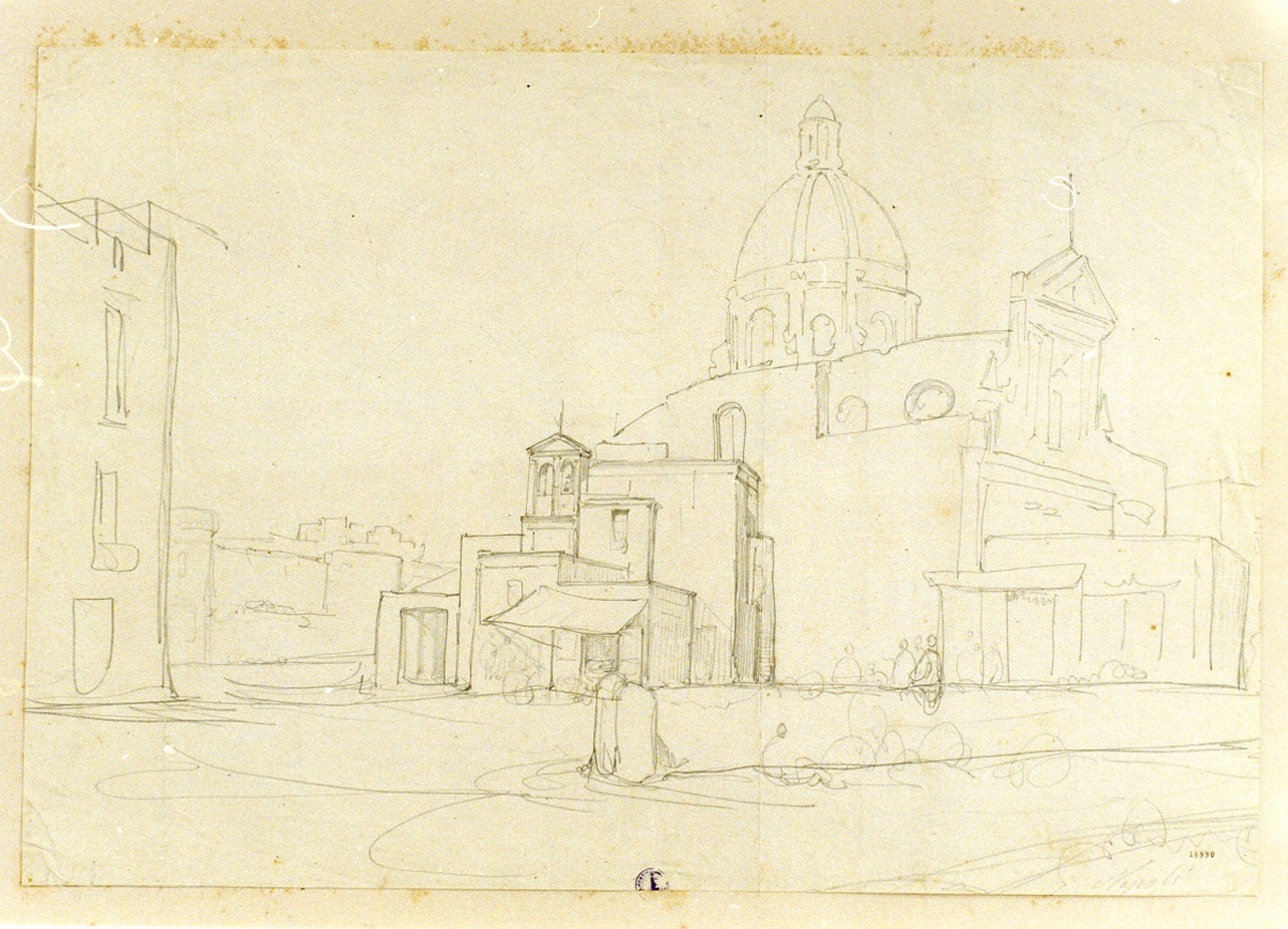 veduta della Chiesa di Sant'Anna a Capuana (disegno) di Gigante Giacinto (sec. XIX)
