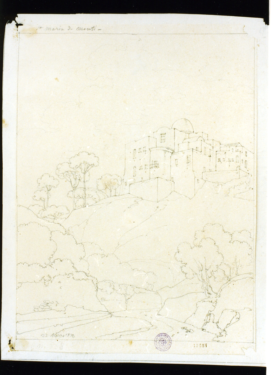 studio di veduta di S.Maria dei Monti (disegno) di Vianelli Achille (sec. XIX)