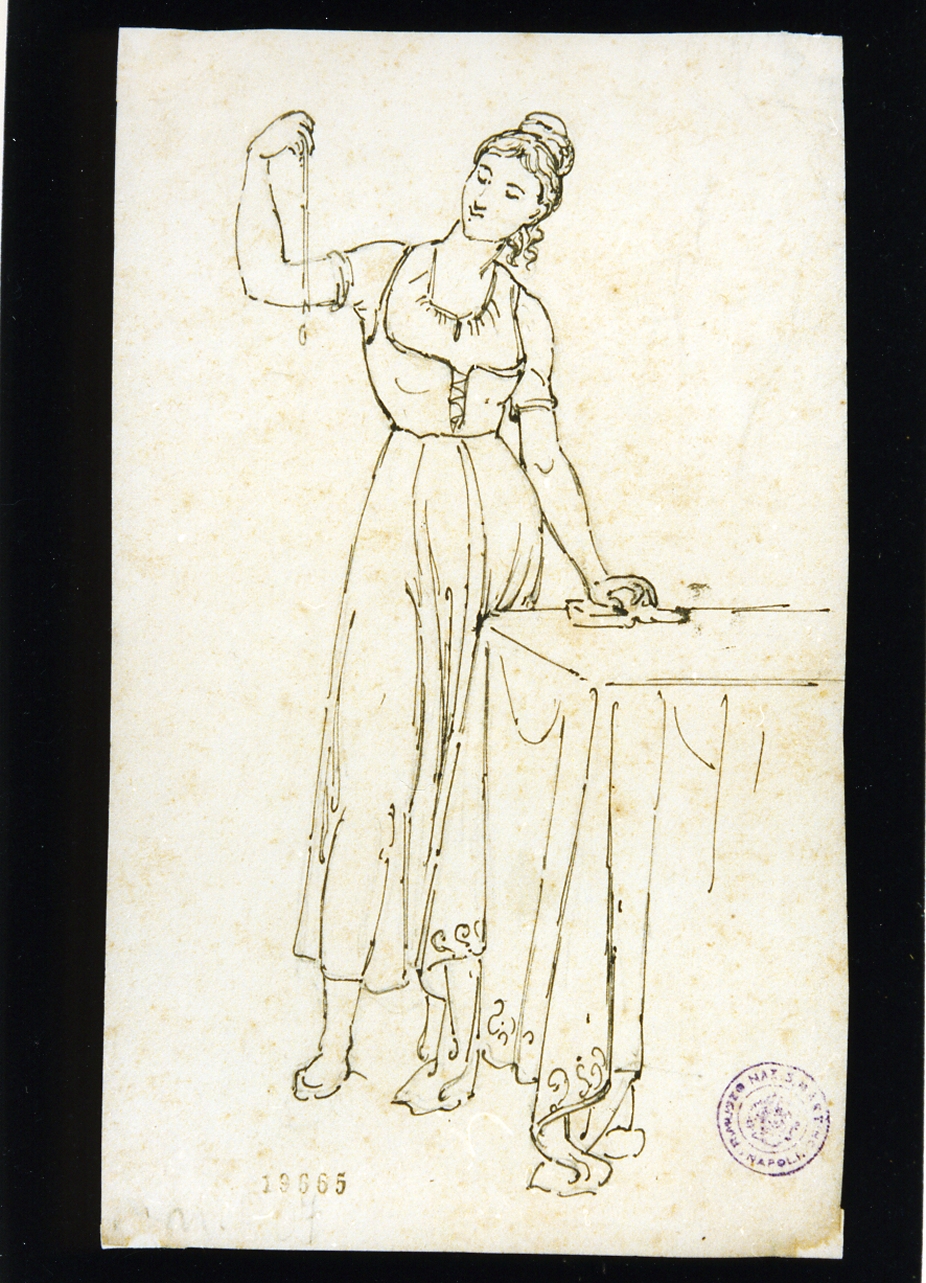 studio di donna con monile (disegno) di Vianelli Achille (sec. XIX)