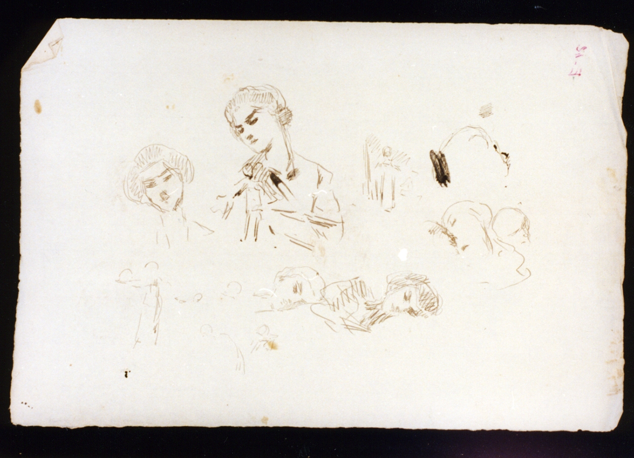 studio di teste femminili (disegno) di Vetri Paolo (secc. XIX/ XX)