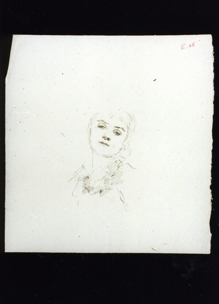 studio di volto di donna (disegno) di Vetri Paolo (fine/inizio secc. XIX/ XX)