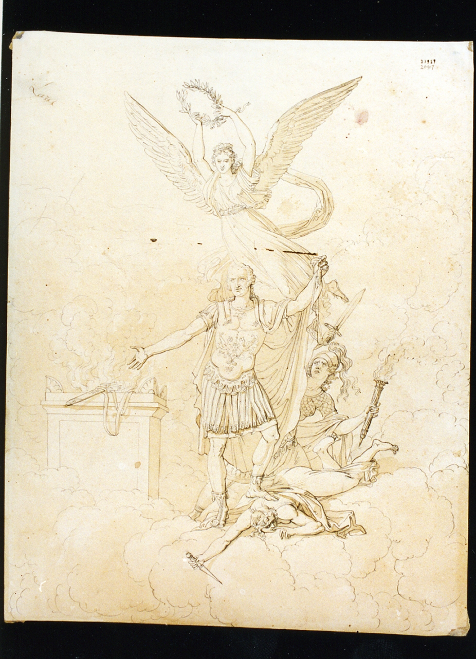 apoteosi di Ferdinando I di Borbone (disegno) di Cammarano Giuseppe (prima metà sec. XIX)