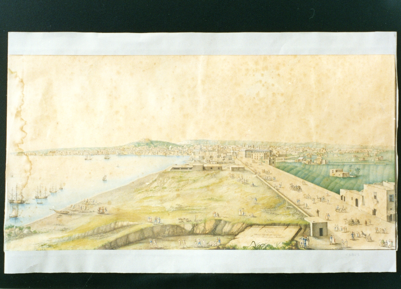 veduta di Napoli dal ponte della Maddalena (disegno) di Marchesi Luigi (sec. XIX)