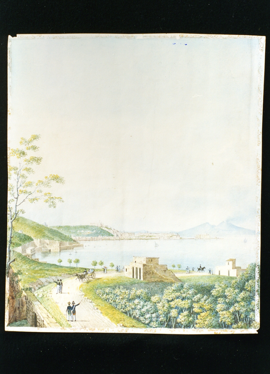 veduta di Napoli da Posillipo (disegno) - ambito francese (sec. XIX)