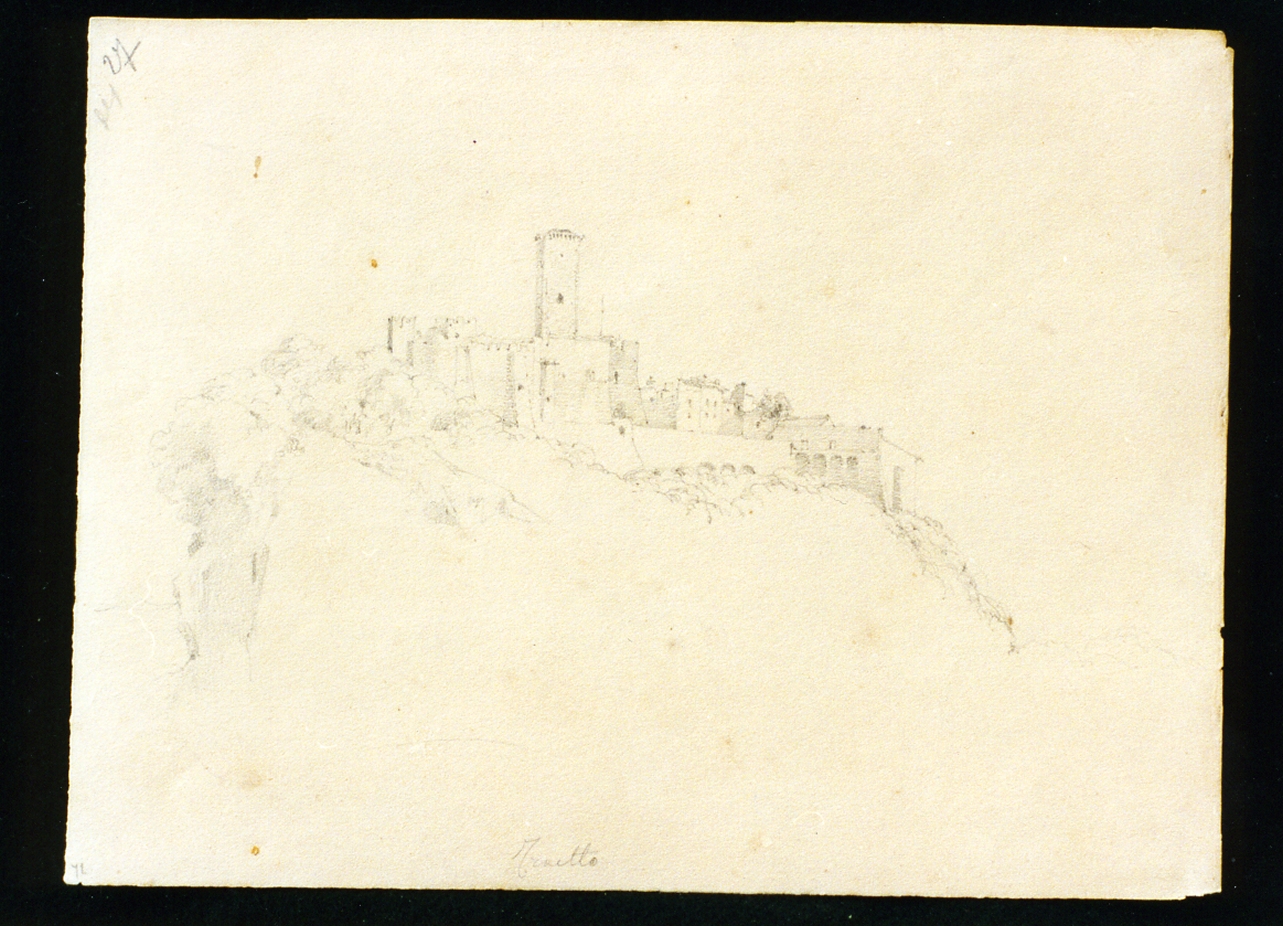 veduta di Traetto (disegno) di Postiglione Raffaele (seconda metà sec. XIX)