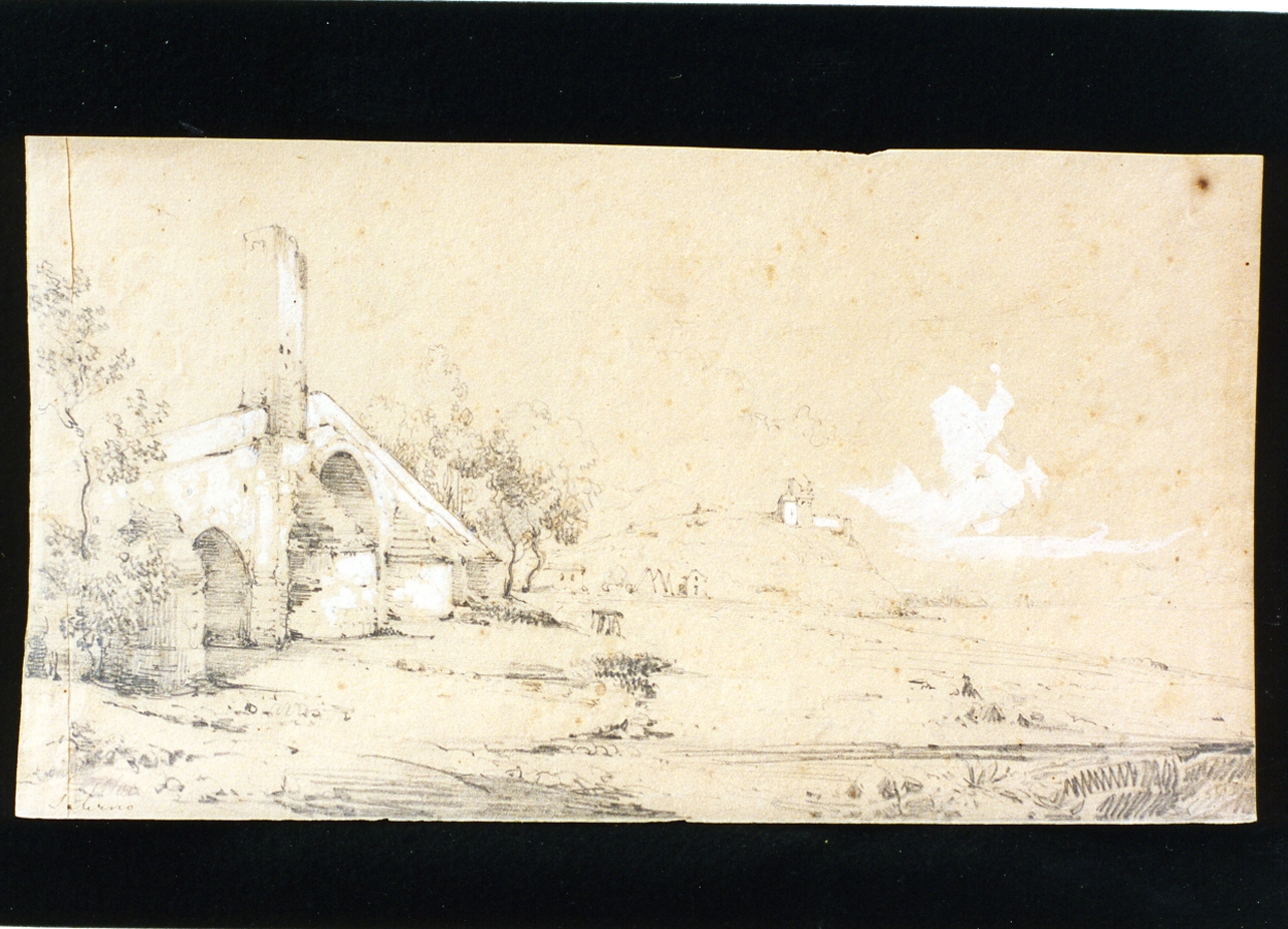 veduta dei dintorni di Salerno (disegno) di Carelli Consalvo (seconda metà sec. XIX)