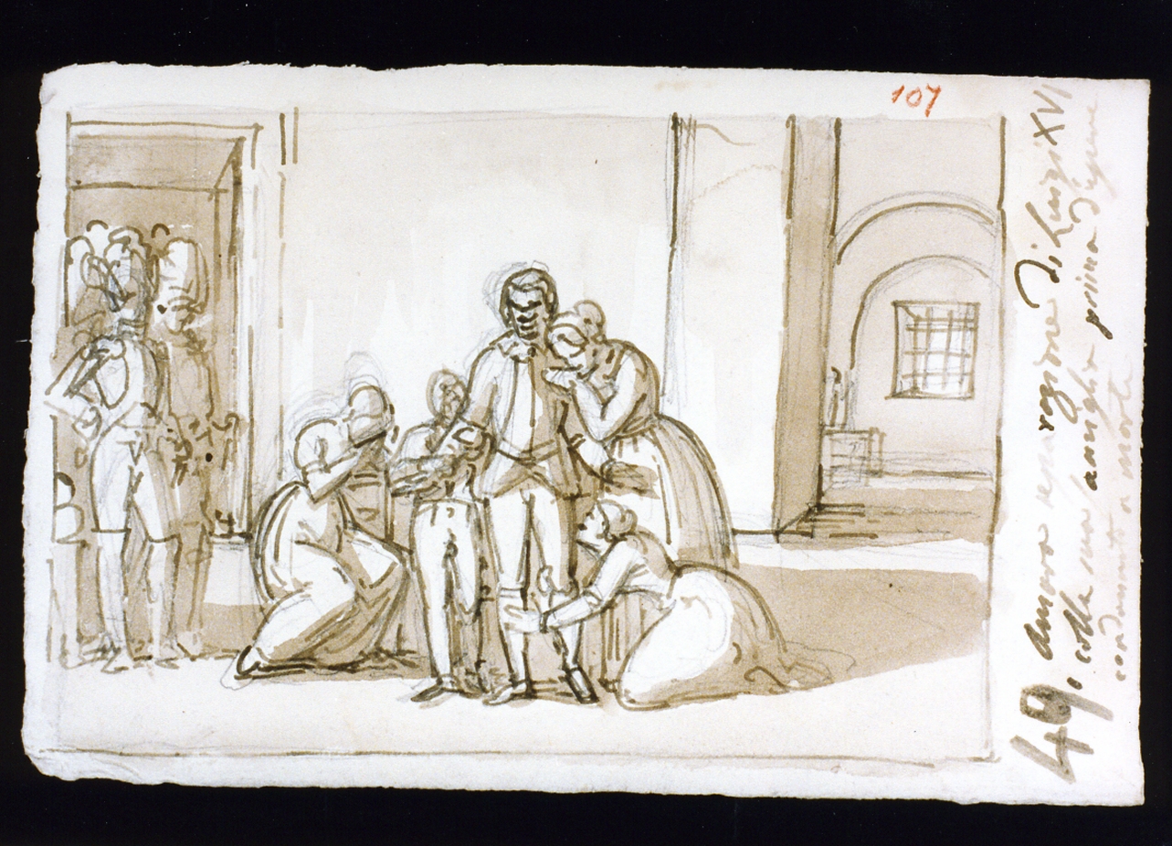 separazione di Luigi XVI dalla famiglia (disegno) di De Vivo Tommaso (sec. XIX)