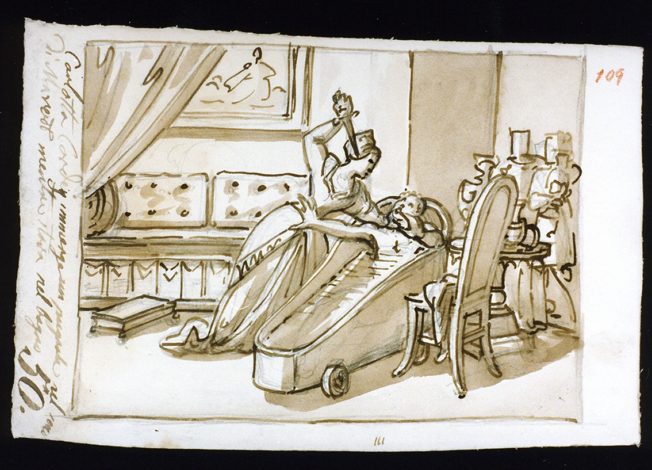 uccisione di Marat (disegno) di De Vivo Tommaso (sec. XIX)