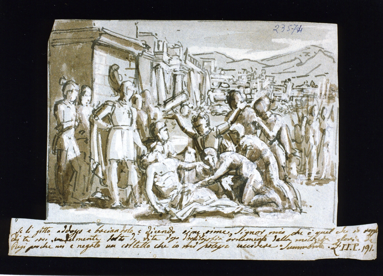 morte di un guerriero (disegno) di De Vivo Tommaso (sec. XIX)