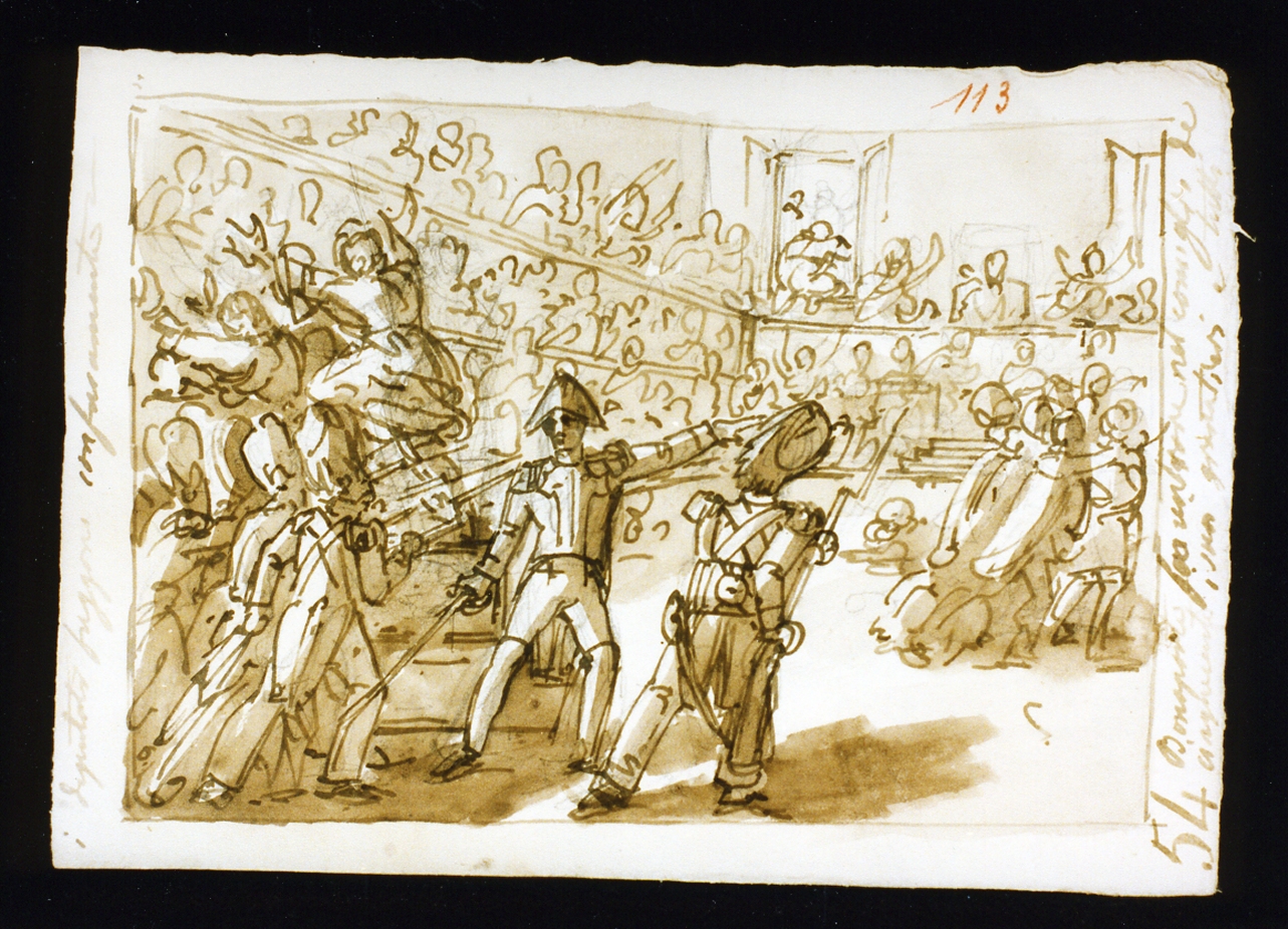 ingresso dei granatieri di Napoleone nel Consiglio dei Cinquecento (disegno) di De Vivo Tommaso (sec. XIX)