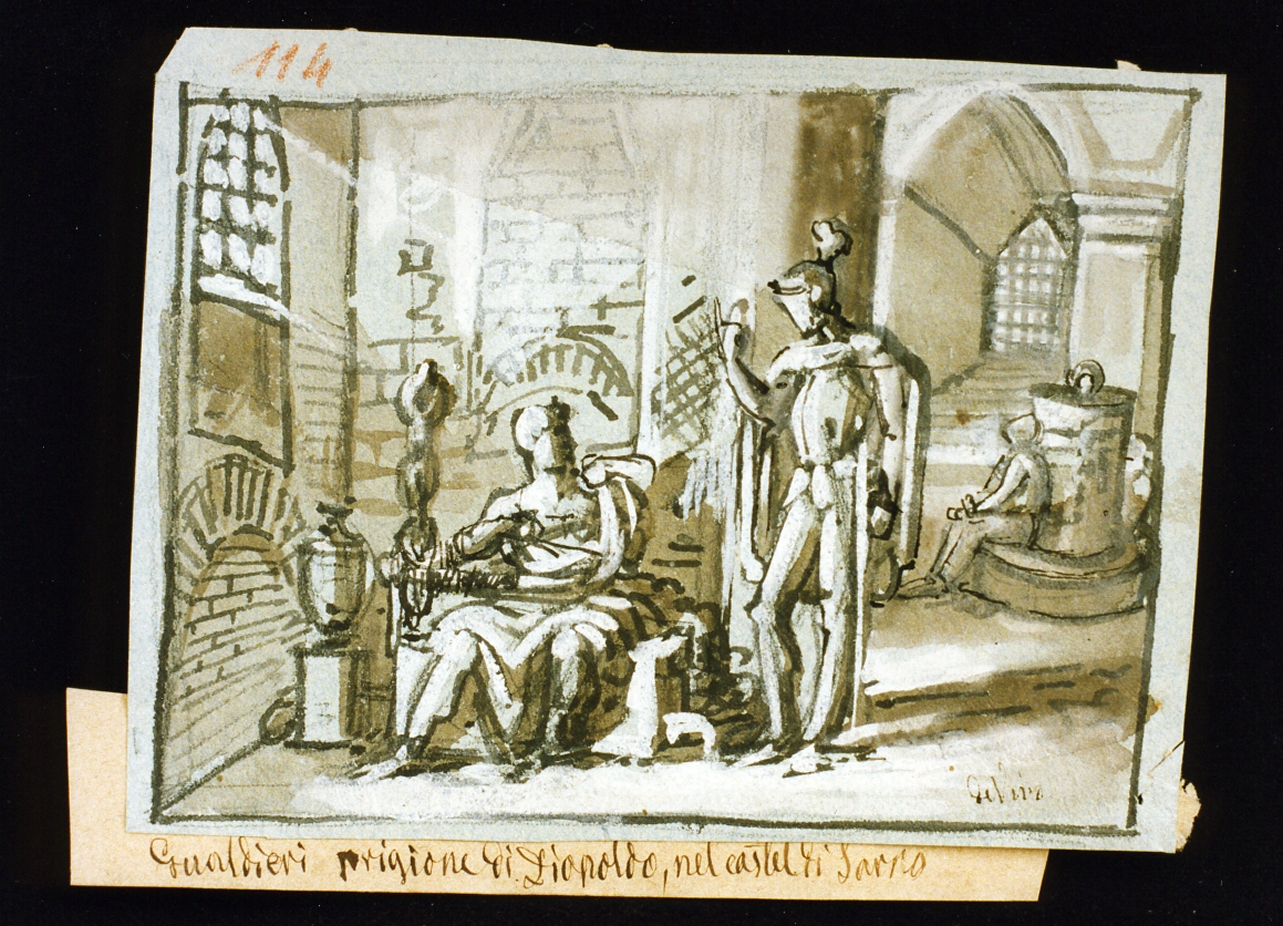 Gualtiero di Briennei n prigione nel Castel di Sarno (disegno) di De Vivo Tommaso (sec. XIX)