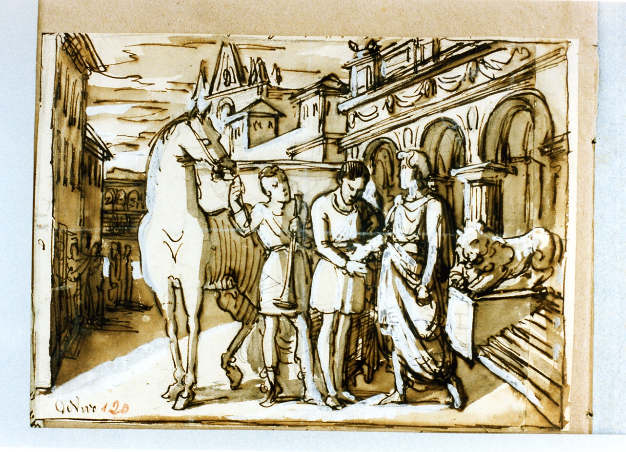 episodio della vita di Guglielmo il Malo (disegno) di De Vivo Tommaso (sec. XIX)