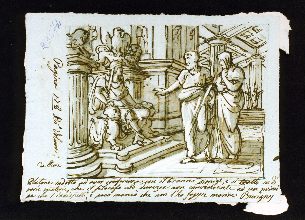 Platone e Dionigi di Siracusa (disegno) di De Vivo Tommaso (sec. XIX)