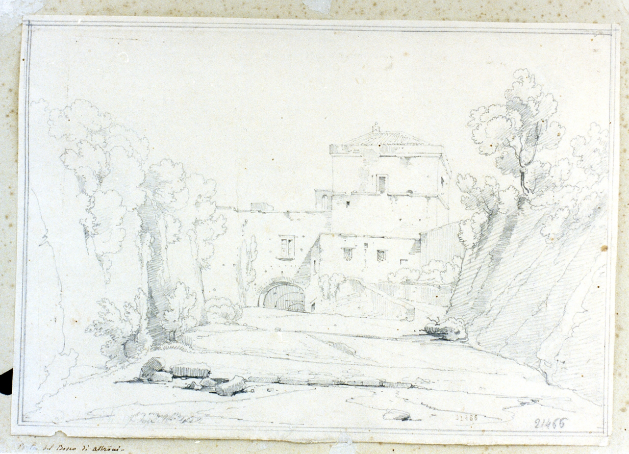 veduta dell'ingresso del bosco degli Astroni (disegno) di Vianelli Achille (sec. XIX)
