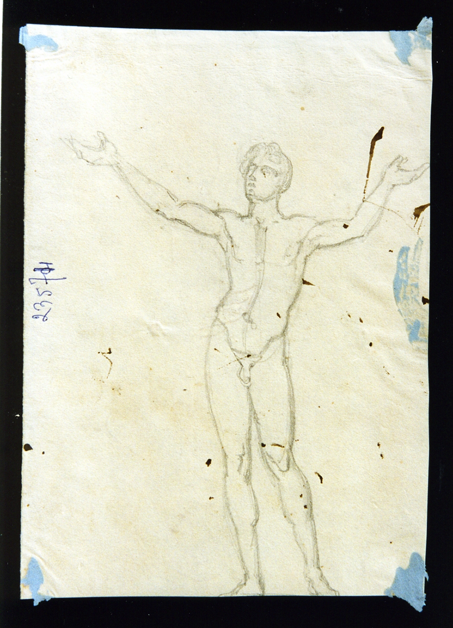figura virile nuda (disegno) di De Vivo Tommaso (sec. XIX)